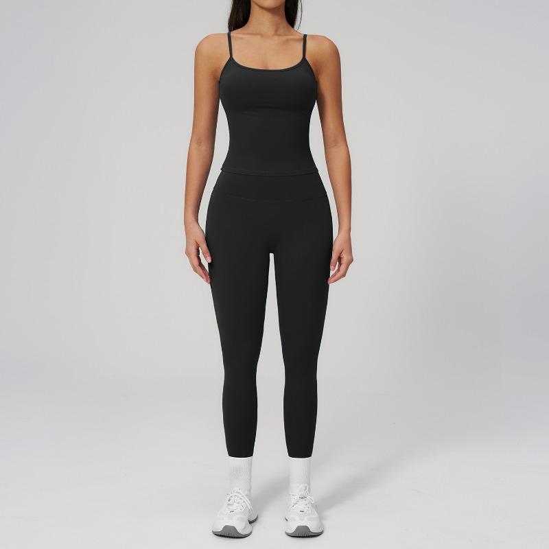 Sling vest breathable quick drying slim fit high elastic hip lift fitness trousers yoga suit women