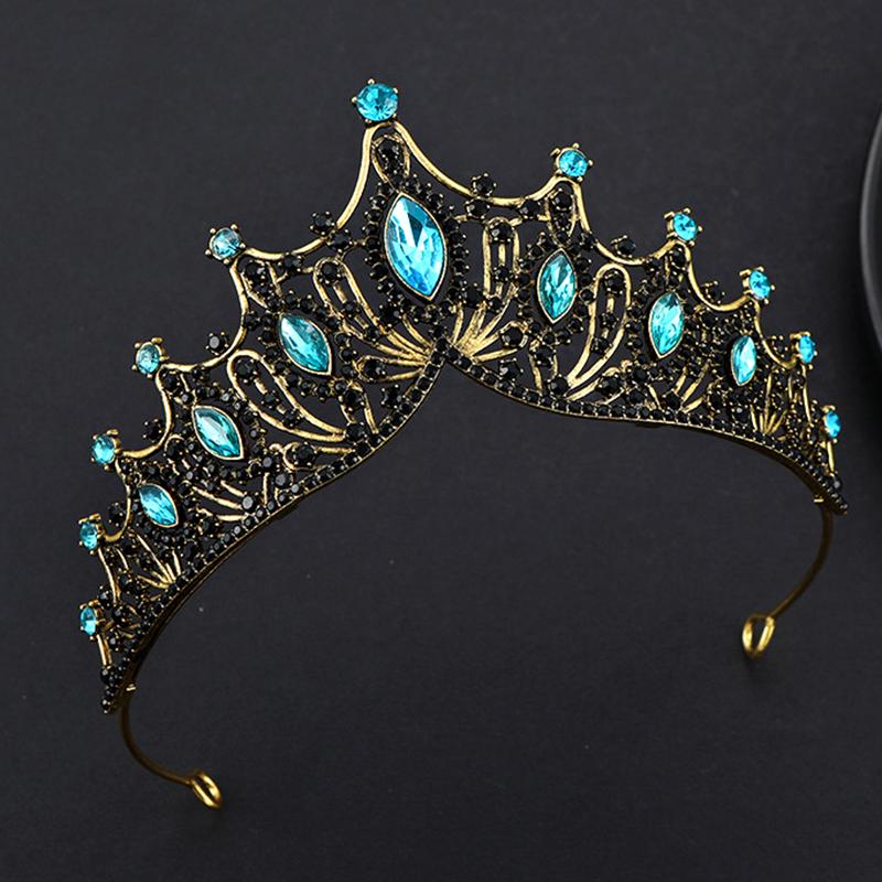 Baroque Queen Tiaras and Crowns Rhinestone Diadem for Bridal Princess Wedding Crown Hair Jewelry Party Birthday Accessories