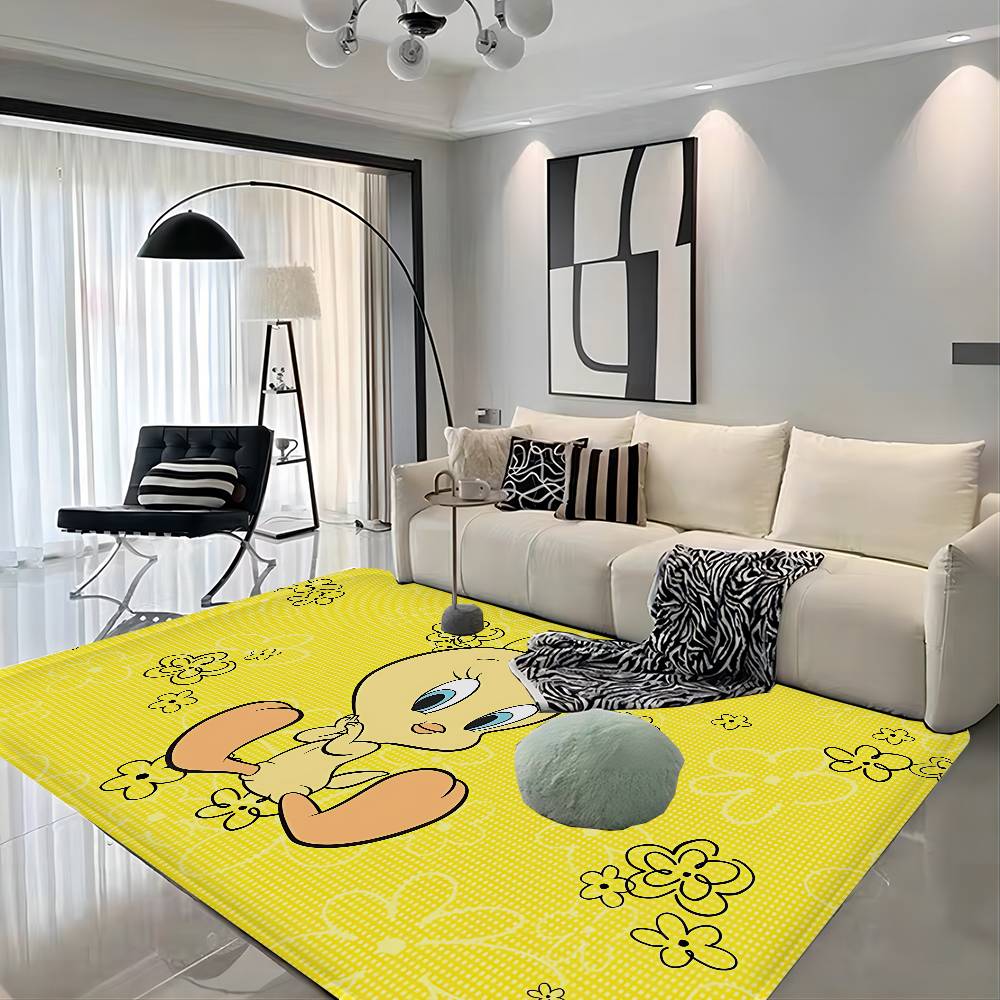 Yellow Cartoon T-Tweetys Bird Bathroom Mat INS Style Soft Bedroom Floor House Laundry Room Mat Anti-skid Welcome Doormat