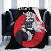 Loona Don't Care Dark Coral Fleece Plush Throw Blankets Helluva Boss Anime Blankets for Sofa Outdoor Ultra-Soft Bedding Throws