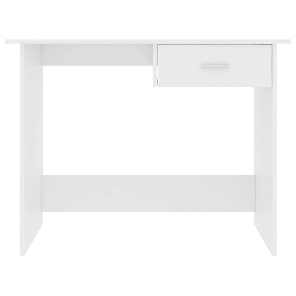 White Desk 100x50x76 Cm Engineered Wood
