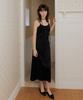 ADAUL Jacquard Rope Belt Long Dress - Black