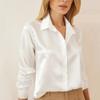 Womens V Neck Tops Ladies Long Sleeve Buttons Long Sleeve Casual T-Shirt Blouse