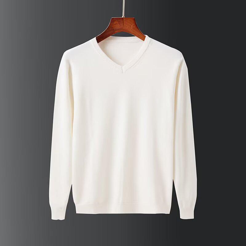 Autumn/Winter 2025 Men's High-Quality Wool V-Neck Sweater - Casual, Solid Color, Comfortable Base Layer Top.