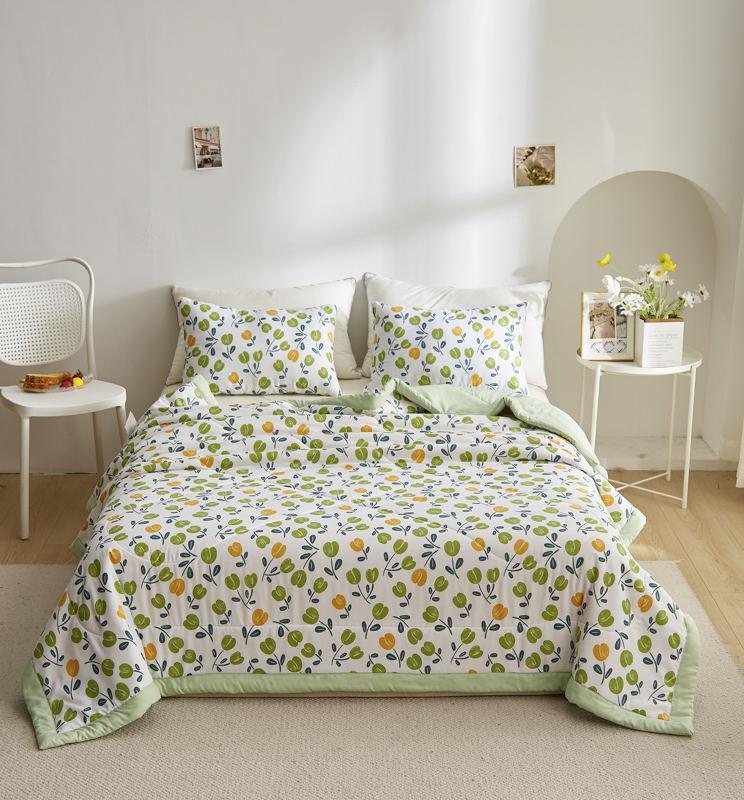 

Элегантный цветочный узор летнее одеяло 100% хлопок приятное для кожи дышащее кондиционированное одеяло для кемпинга и путешествий тонкое одеяло 150x200cm Single 1Pc