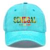 Snapback Baseball Cap With "SENEGAL" "ALLEZ LES LIONS" Flag Printed , Adjustable Baseball Hat Vintage Casual Leisure Simple Woman's Cap