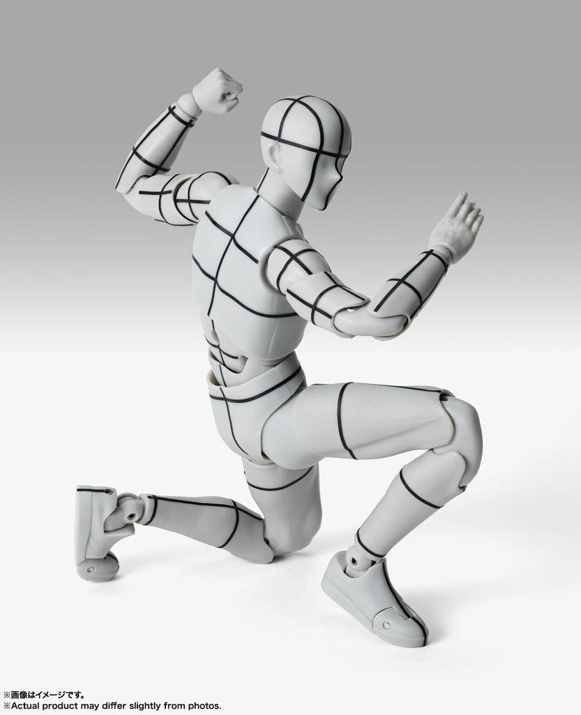TAMASHII NATIONS S.H.Figuarts Body-kun -Sports- Edition -Wireframe- (Gray Color Ver.) Approximately 150mm PVC & ABS Painted Movable Figure