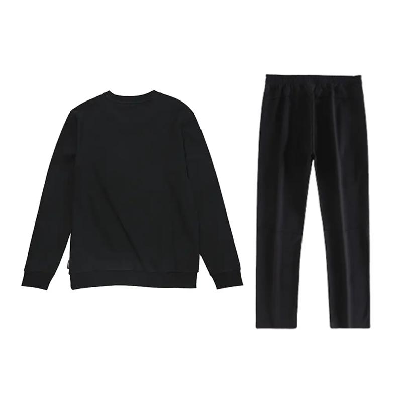 Li Ning Letter Logo Print Trendy Skin-Friendly Cotton Versatile Crew Neck Pullover Long Sleeve Sweatshirt Casual Sports Set YWDV53-1-AKL81-1