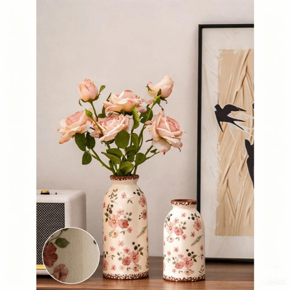Exquisites Design Keramikvase Vintage Dekorationsvase Hydrokultur Vase Blumenvase Schreibtischornament