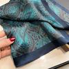 Luxury Paisley Print Square Scarf Sunscreen Ladies Neck Kerchief UV Protection Head Wrap Women Fashion Accessory