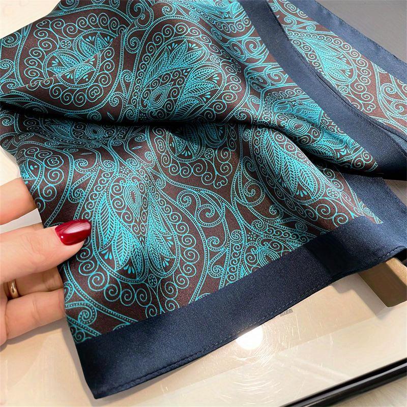 Luxury Paisley Print Square Scarf Sunscreen Ladies Neck Kerchief UV Protection Head Wrap Women Fashion Accessory