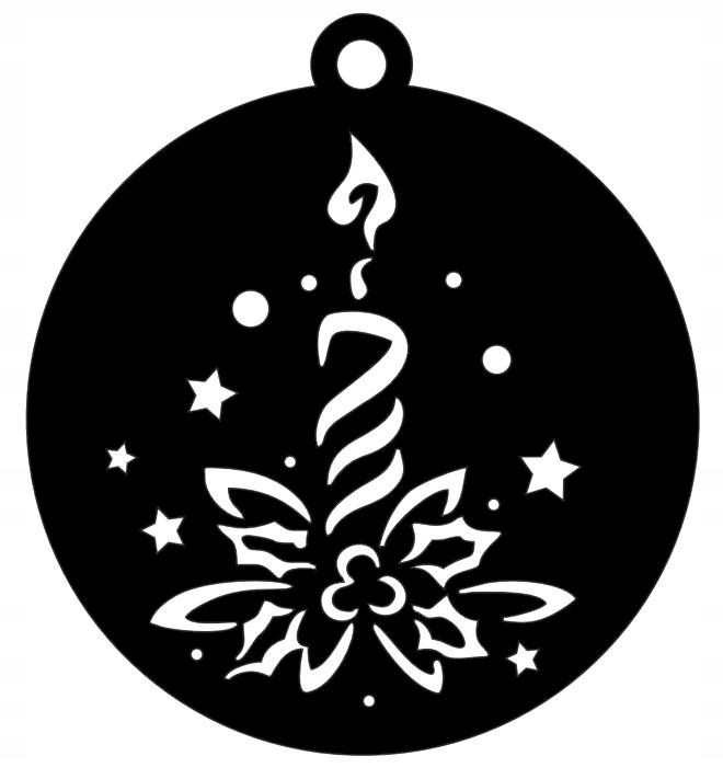 Ś25 Christmas Pendant, Candle, Christmas Ornament, Openwork, CHRISTMAS