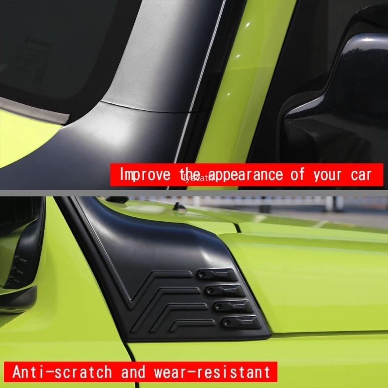 For SuzukiJimny Nomade 2025 2026 ABS Black Matte  front  windshield window A-pillar decorative strip Anti scraper Exterior cover