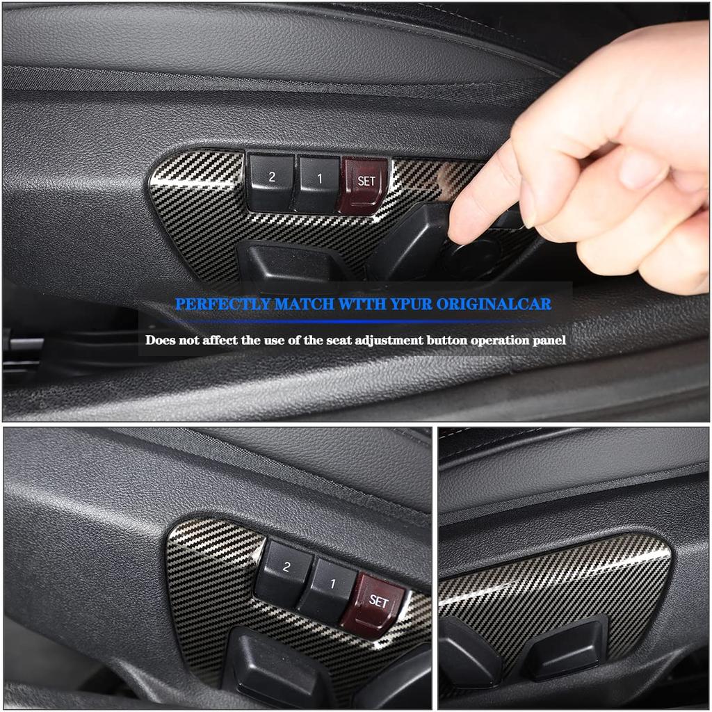 Fit for Toyota Supra GR A90 A91 MK5 2018-2022 Seat Adjustment Button Panel Cover Trim, Car Seat Adjustment Switch Panel decor Frame, 2PCS, Carbon