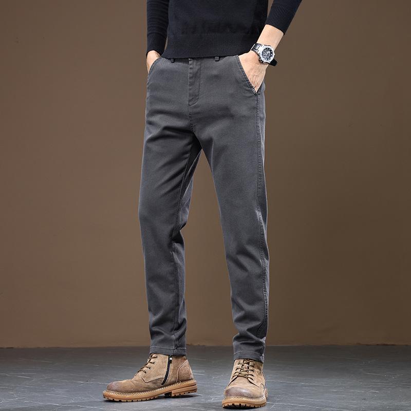 Douyin Men's 2024 Winter Fleece-Lined Straight-Leg Casual Pants