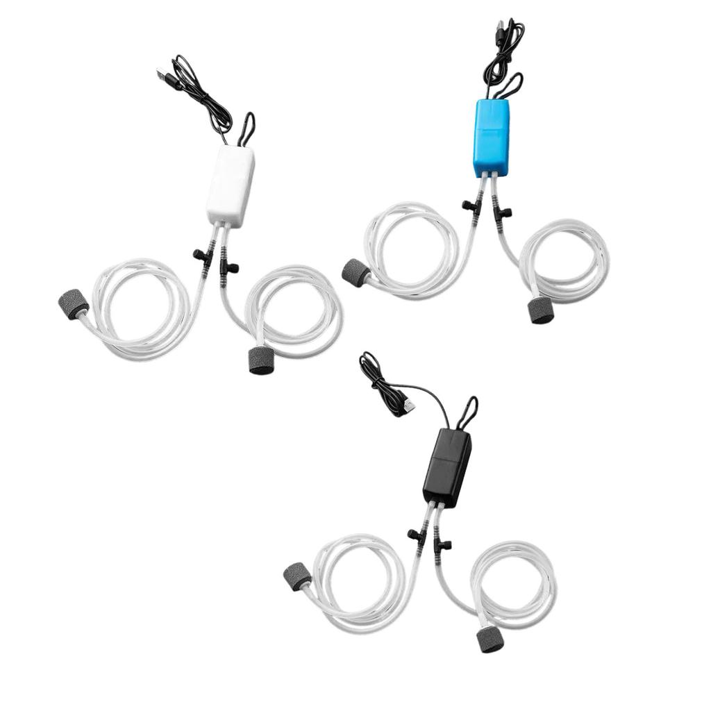 USB Fish Tank Oxygen Pump Portable Silent Double Outlet Mini Fishing Oxygen Air Pump for Home Aquari