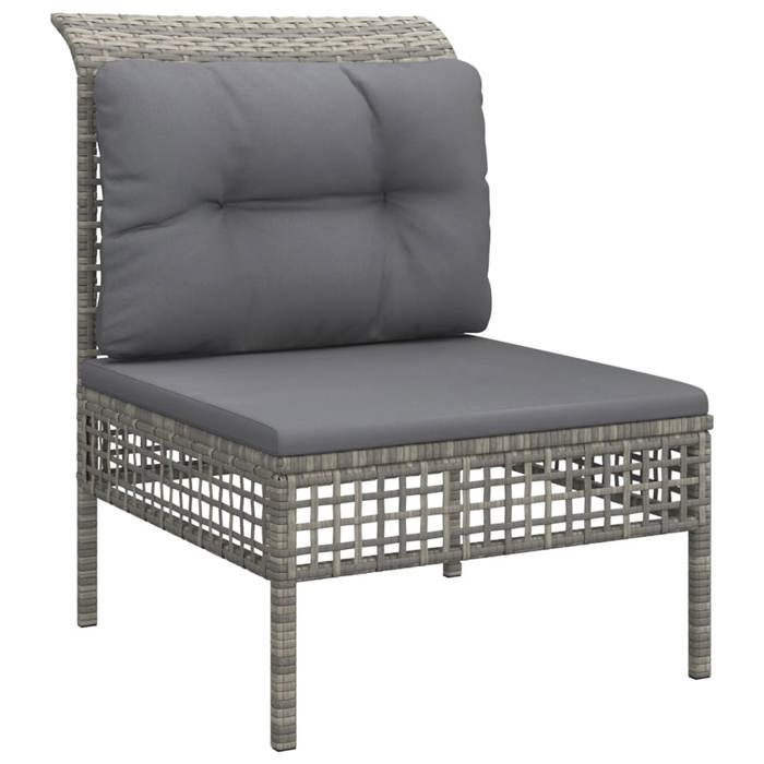 VidaXL Canapé Central de Jardin avec Coussin, Siège de Terrasse, Canapé Sectionnel, Meuble d'Extérieur Patio Arrière-Cour, 319667