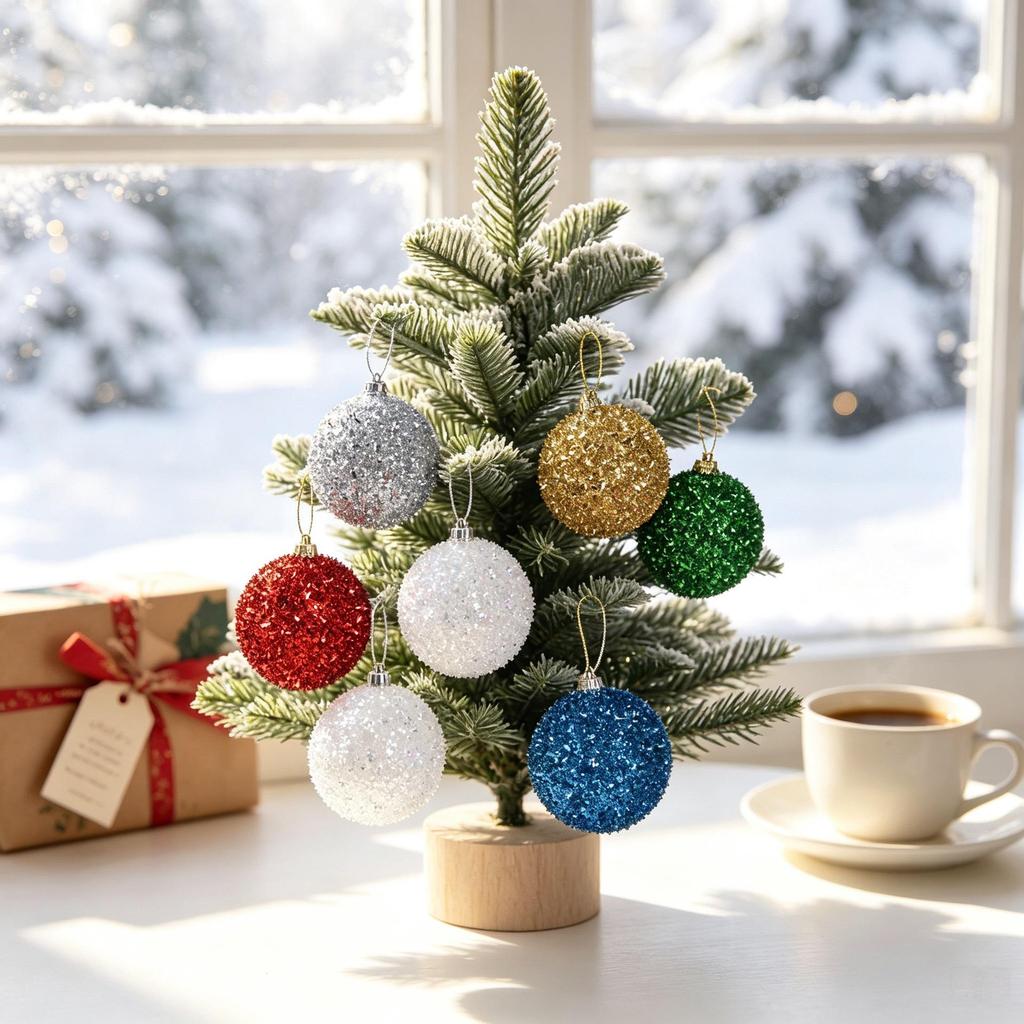 High-Grade Sequin Foam Christmas Tree Ball Ornaments - New Style Holiday Decorations