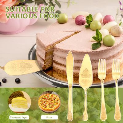 4Pcs Cake Knife Spatula Set Spatula Steak Spatula Bread Cutting Tool Cheese Knife Pie Pizza Stainless Steel Baking Tool Gifts