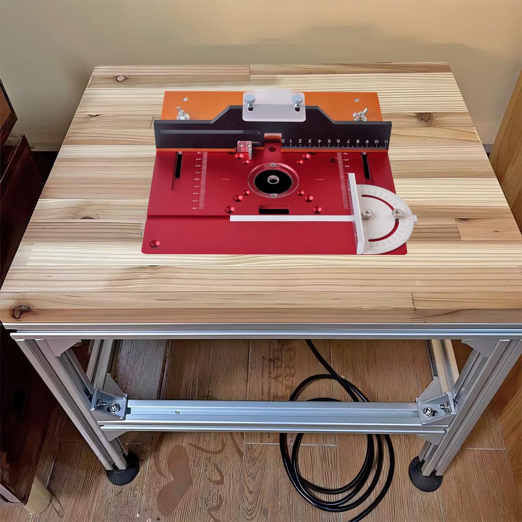 Aluminium Router Table Insert Plate Woodworking Trimmer Electric Wood Milling Flip Plate With Miter Gauge for DIY Working Benche