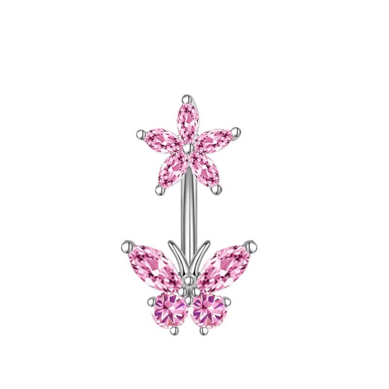 Premium Stainless Steel Navel Ring Hypoallergenic Sparkling Zircon Belly Button Piercing for Party