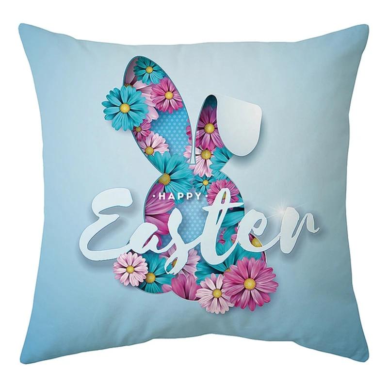 Happy Easter Decoration For Home  Rabbit Eggs Pillowcase Bunny   Supplies Party Favor Gifts 45*45cm