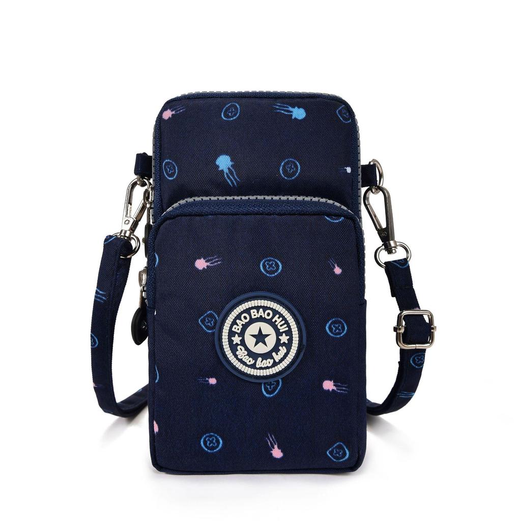 Korean Style Crossbody Phone Bag – Women's Fabric Pouch, Neck Hanging Sports Armband, Vertical Wrist Coin Purse