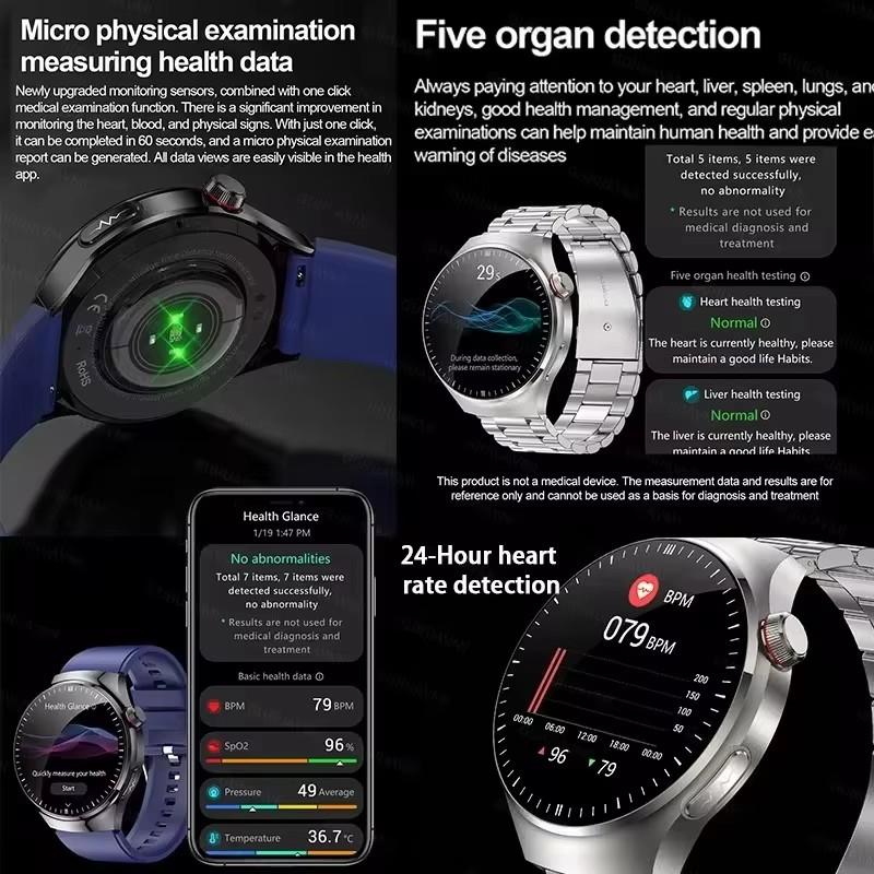 2026 Nuovo Preciso Lipidi Sanguigni Schermo AMOLED da 1,43" Smartwatch per la Salute ECG Acido Urico Pressione Sanguigna Chiamata Bluetooth Smartwatch Compatibile Android/iOS