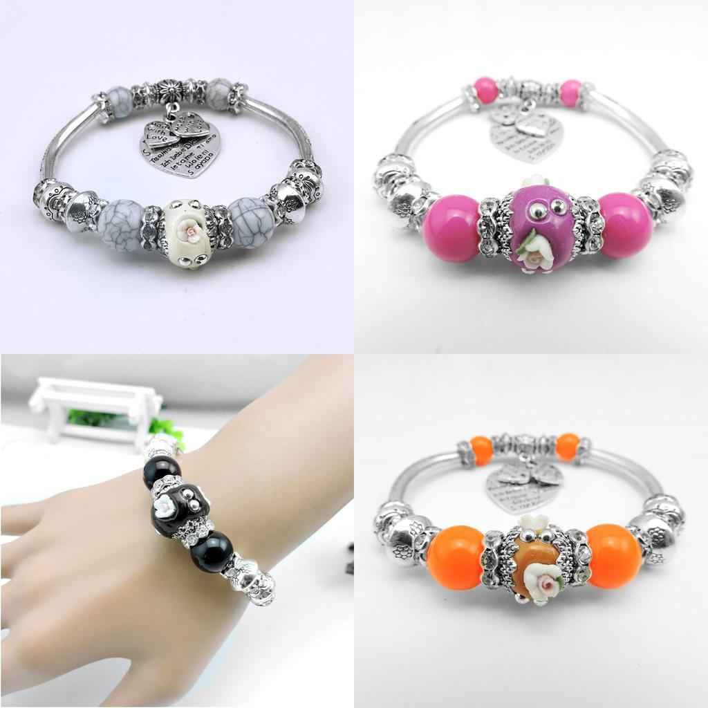 Elegant Silver Plated Color Indonesia Beads Bracelet For Women With Timeless Charm