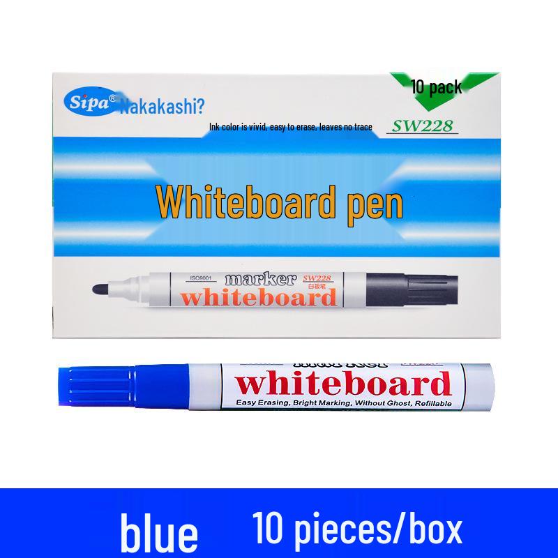 Zhongbai SW228 Water-Based Erasable Whiteboard Marker - Red, Blue, Black, Easy Erase, No Refill синий