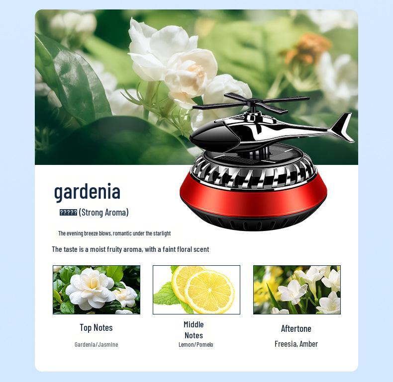 Solar-Powered Rotating Car Air Freshener - Helicopter & Airplane Aromatic Ornament for Car Interior Decoration