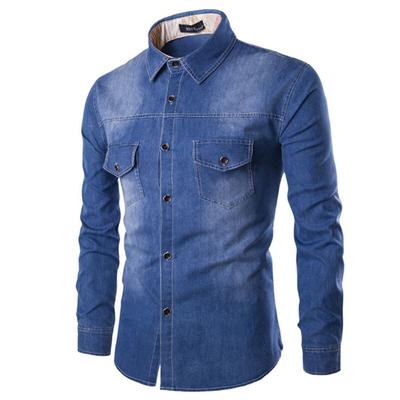 Erkek Gömlek Uzun Kollu Denim Gömlek M-6XL Rahat Moda Günlük Pamuk Overshirt Erkek Düğmeli Gömlek
