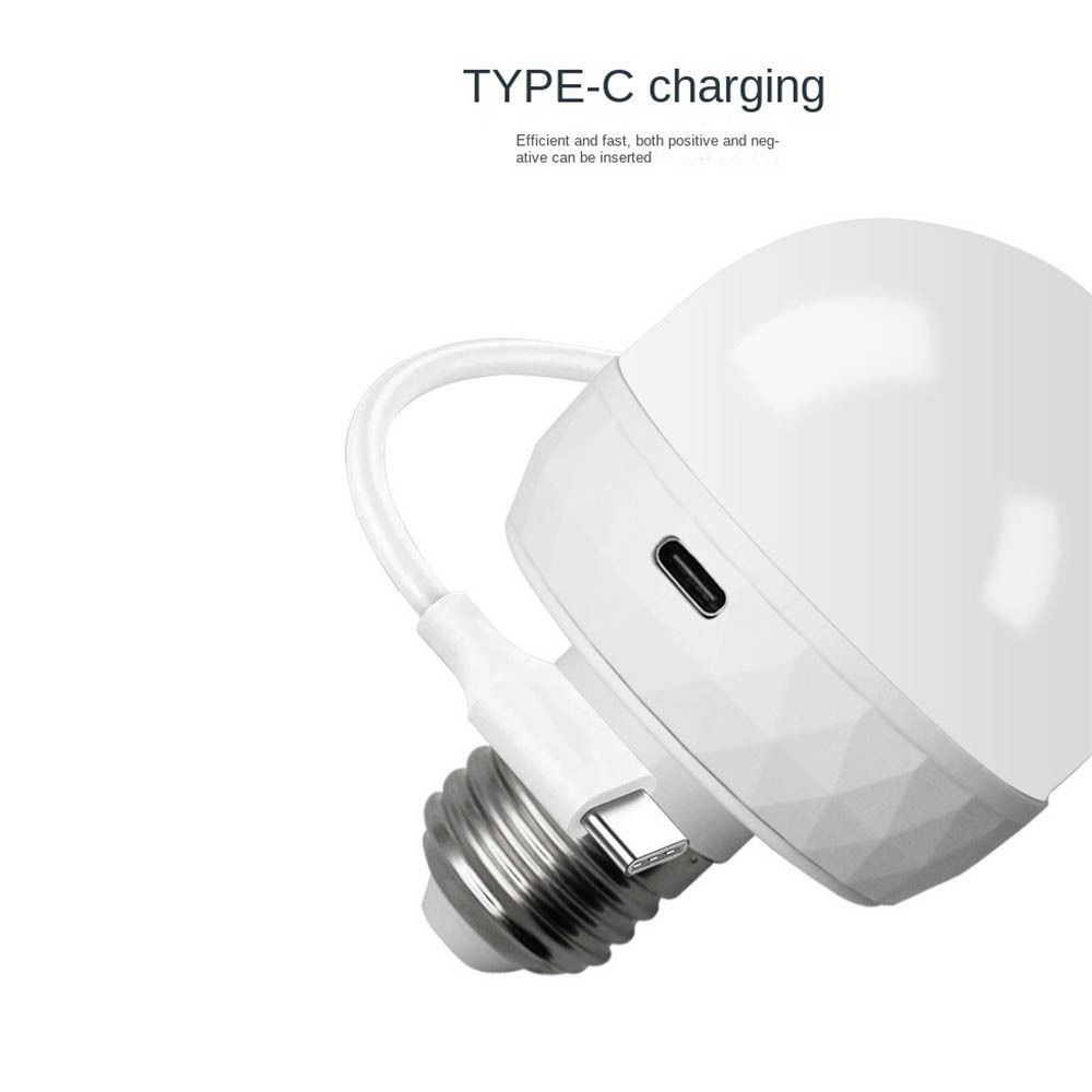 Rechargeable Emergency Bulb Adjustable Color Temperature Stage Lamp Bulb  Home