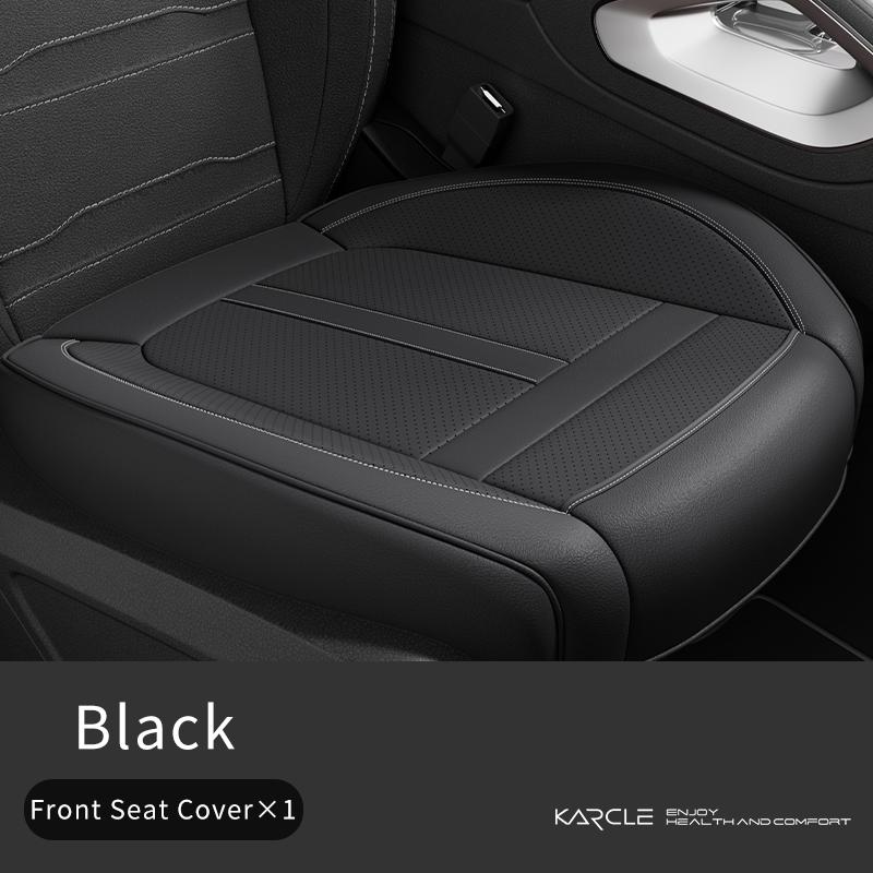 PU Leather Car Seat Covers Full Set Breathable Hole Front Seat Cushion Adjustable Back Seat Protector Waterproof Car Accessory