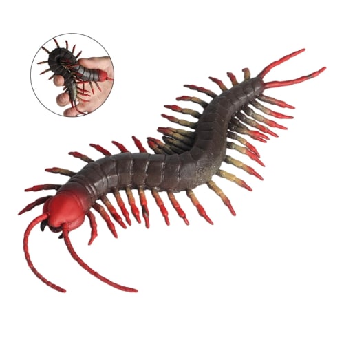 EUHELOPA Centipede Figure, Centipede Model, Chilopoda, Toy, Stress Reliever, Arthropod, Plastic Model, Realistic TPR Material, Decorative Ornament, Op