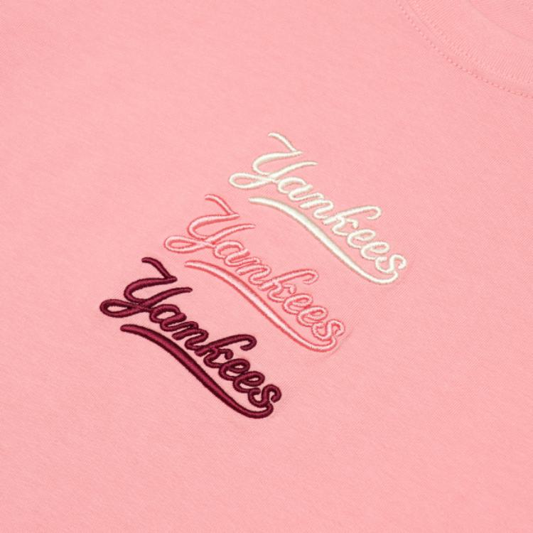 New MLB New York Yankees T Shirts Unisex Coral Pink 3ATS04023-50COL