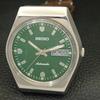 VINTAGE SEIKO AUTOMATIC 6309A JAPAN MENS GREEN COLOR DIAL WATCH A701646-5