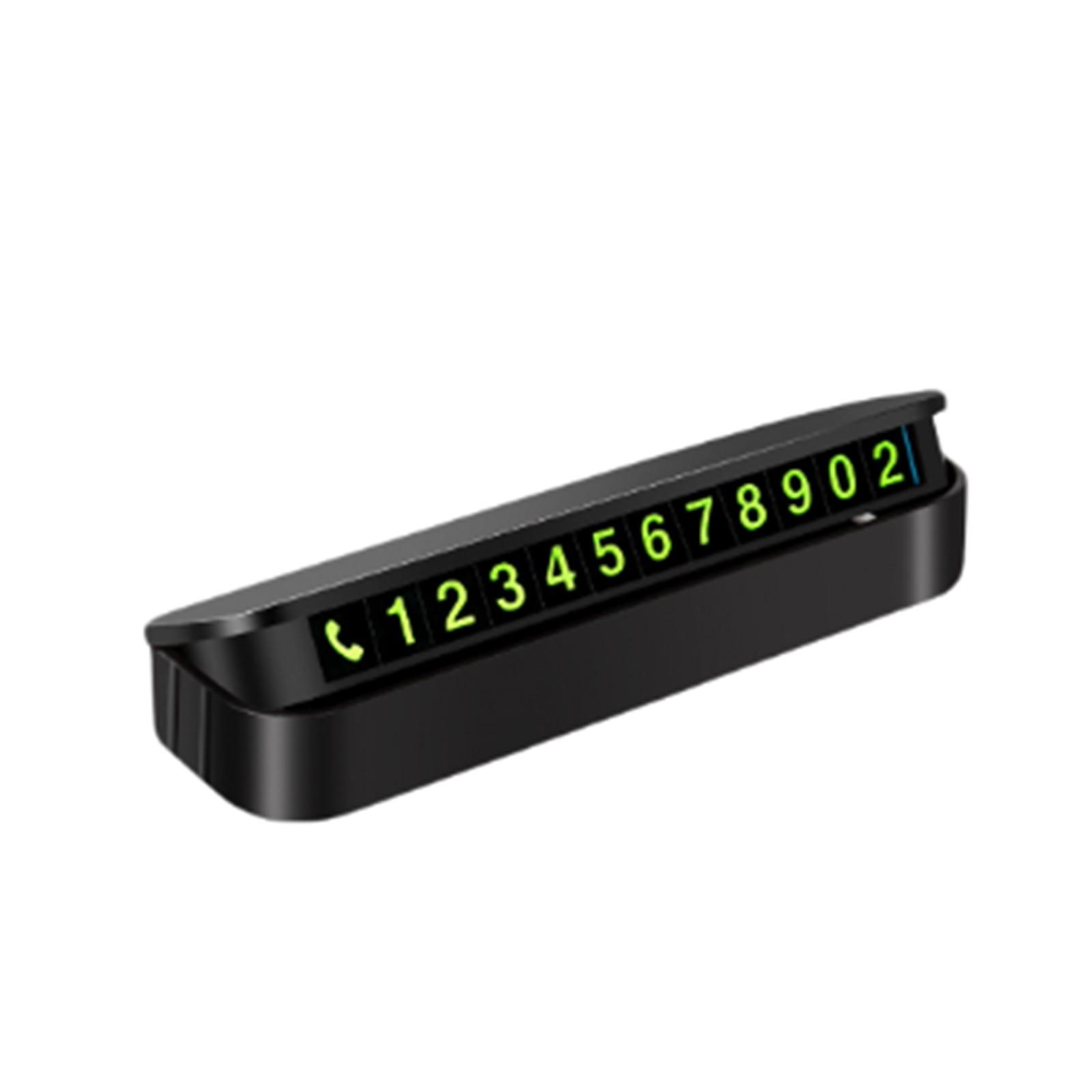 

Знак парковки автомобиля Толкайте скрытый светящийся подвижный номерной знак Подарочный номерной знак для временной парковки автомобиля One Size чёрный