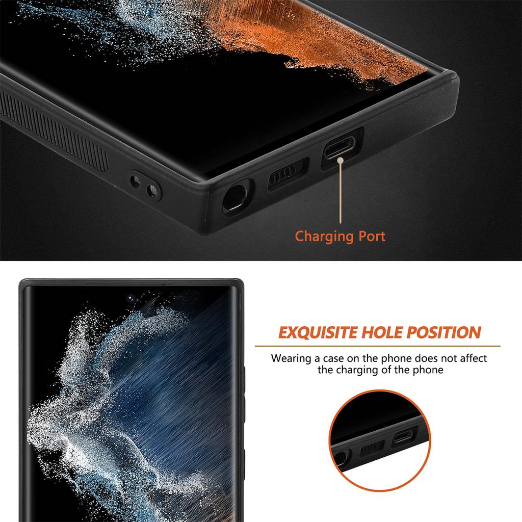 Für Samsung Galaxy S23 Ultra Hülle Kohlefaser Textur PU+PC+TPU Handyhülle