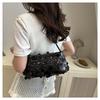 Large Capacity Shoulder Bag Solid Color Shiny Sequins Women's Handbag with Zipper Multifunctional Underarm Bag Multi-Purpose Use