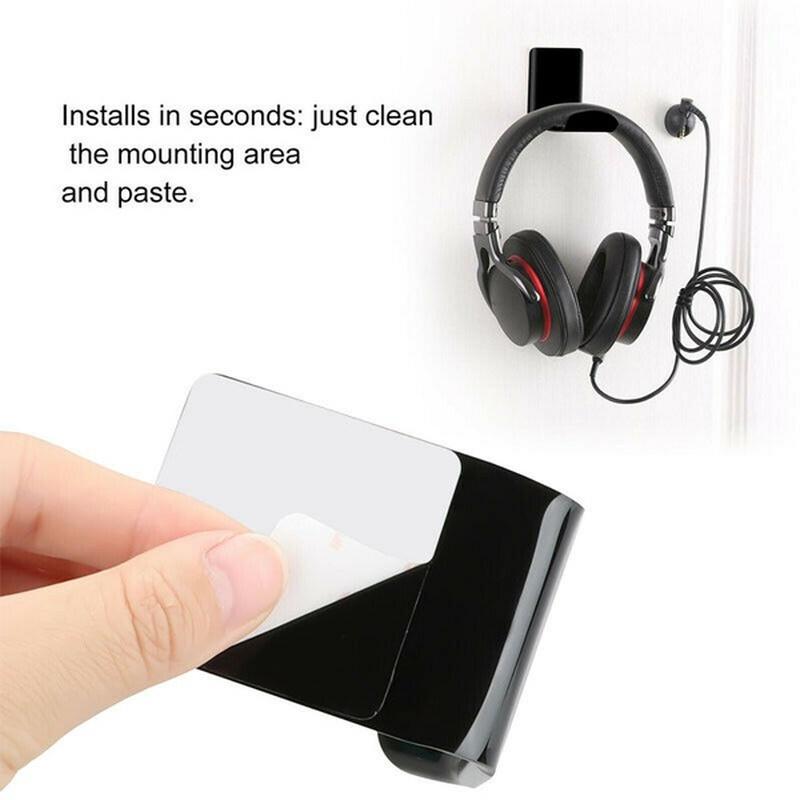 1/2Pc Acrylic Headphone Bracket Wall Mounted Headset Holder Hanger Under Desk Hook Earphone Sticky Display Stand