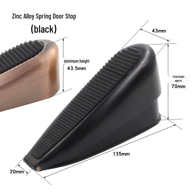 Spring-loaded Anti-collision Door Stopper & Holder with Windproof Wedge