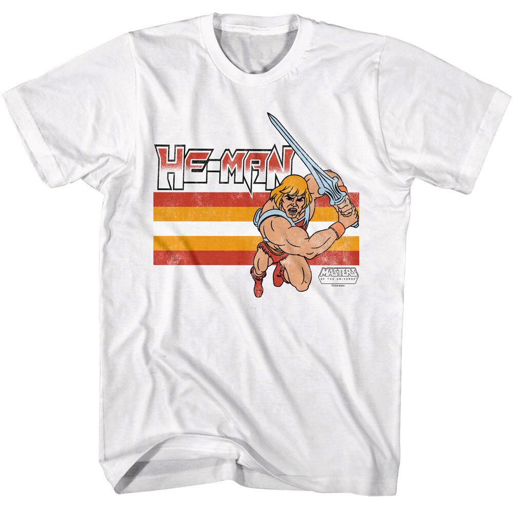 He-Man Retro Stripes Men T Shirt Battle Charge Masters Of The Universe XXXL
