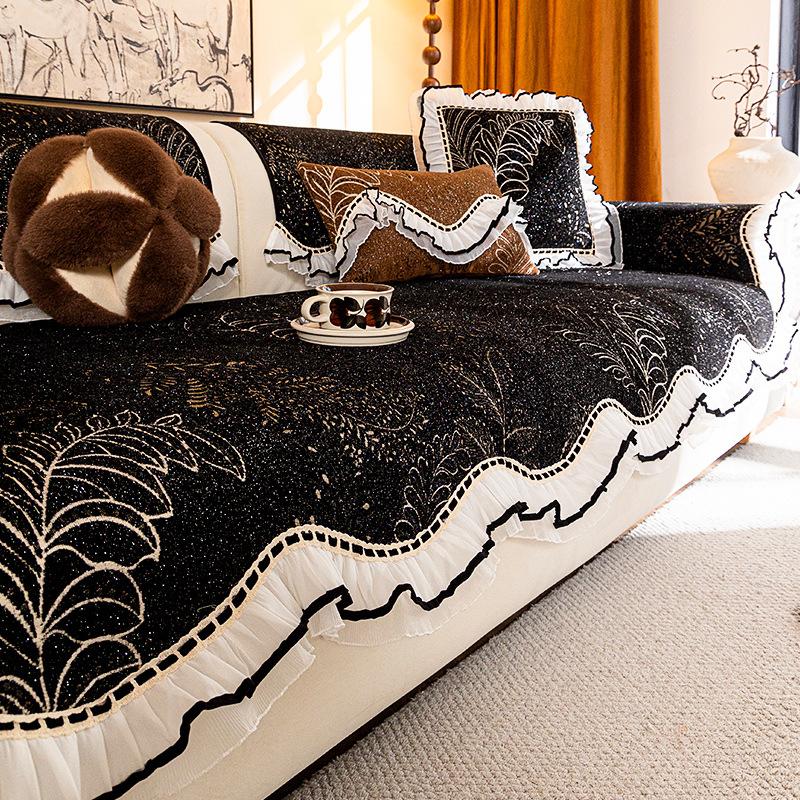 

Special-Shaped Sofa Cushion Universal In All Seasons New Chenille Non-Slip Irregular One-Piece Seat Cushion Cover Cover Cloth 70*70cm