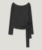 GROWHIDE Illove Asymmetrical Strap Long Sleeve T-Shirt_Charcoal