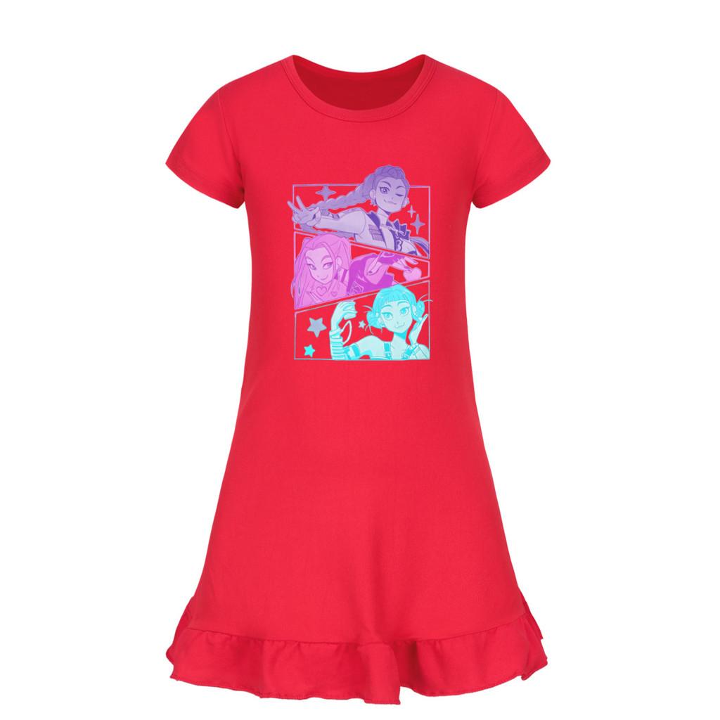 5160 Kids Girls Mira Zoey Rumi Printed Ruffle Short Sleeves Casual Dress