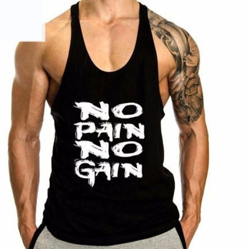 Tank Top Summer Y Back Gym Stringer Tank Top Men Cotton Clothing Bodybuilding Sleeveless Shirt Fitness Vest Muscle Singlets Workout Tank