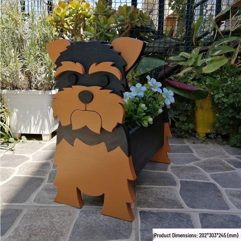 Garden Art Dog and Cat Flower Pot Set