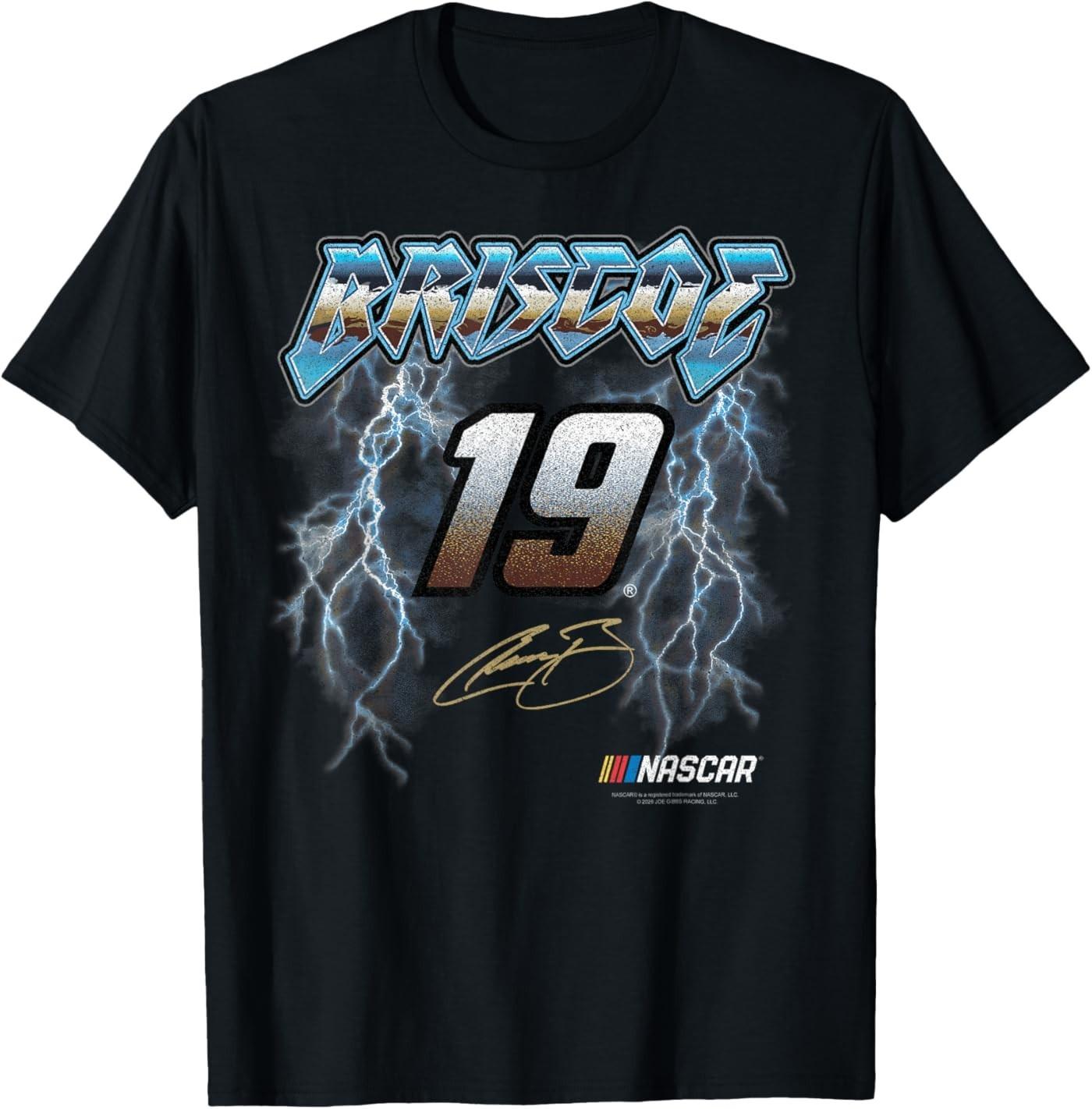 NASCAR Chase Briscoe No. 19 Lightning and Signature T-Shirt S разноцветный