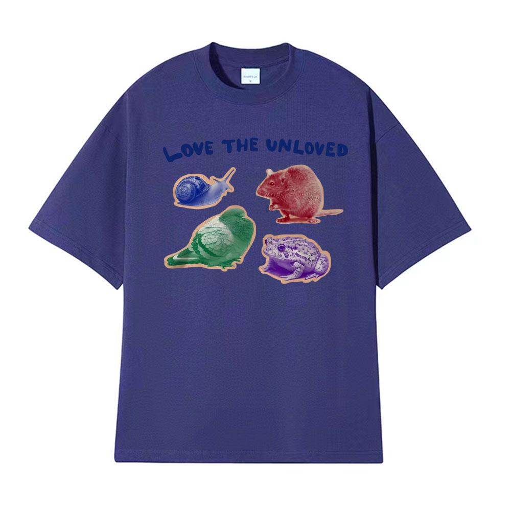 Love The Unloved Unisex Rat Pigeon Snail Rat Pigeon Frog Snail Funny Animal T Shirt Mens Clothing Fashion Cotton Loose Tshirts